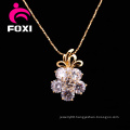 Flower Zircon Stone Silver Pendants Jewelry for Girls